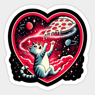 Cat Eating Pizza, Funny Pizza Lover Sticker